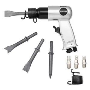 VEVOR Air Hammer, 4500BPM Pneumatic Hammer with 1.57-inch Stroke 4PCS Chisels Round Shank, Lightweight Compact Air Chisel Pneumatic Shovel Tool for Cutting Punching Scraping