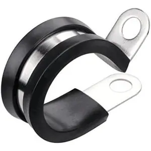 20 Pack 3/8 Inch Stainless Steel  Clamp, Rubber Cushioned Insulated Clamp, Tube Holder for Tube, Pipe or Wire Cord Installation