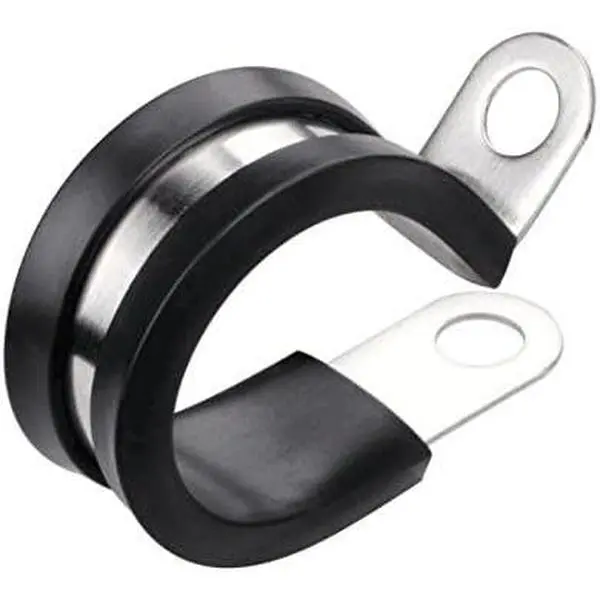 20 Pack 3/8 Inch Stainless Steel  Clamp, Rubber Cushioned Insulated Clamp, Tube Holder for Tube, Pipe or Wire Cord Installation