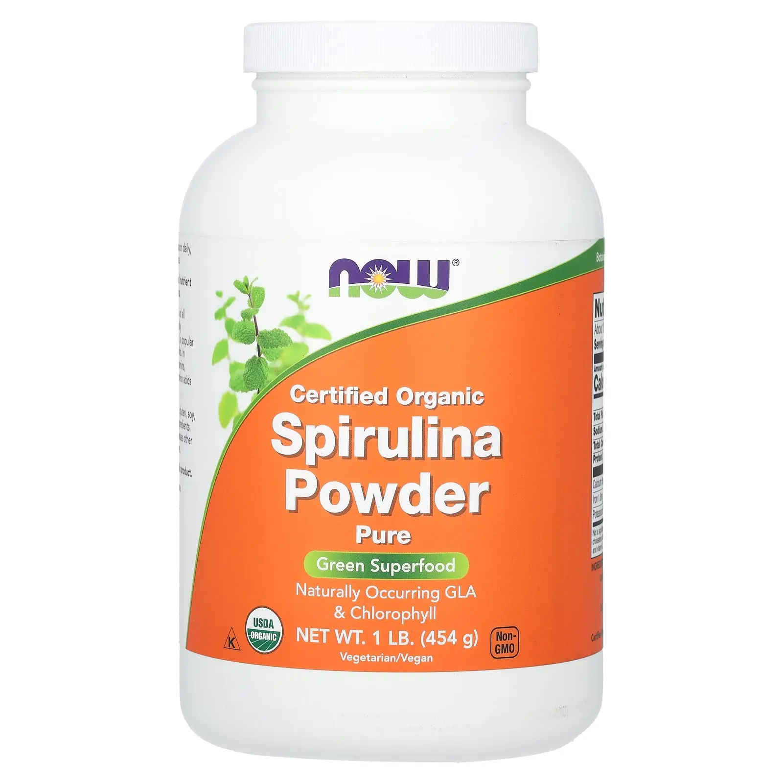 NOW Foods Certified Organic Spirulina Powder, 1 lb (454 g)