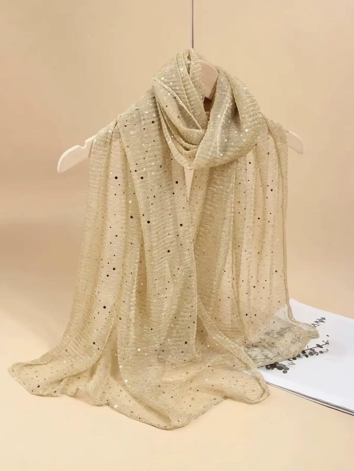 Women's Sparkle Shawl Scarf, Lightweight Soft Sheer Fabric with Shimmer Dots, Long Wrap for Evening Parties, Beach & Casual Outfits, Accessories For Women, Hand Wash, All Seasons