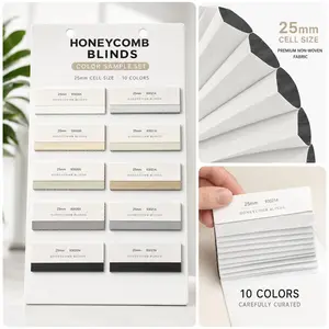 LUXPANORA 25mm Honeycomb Blinds Sample Set, Cordless No-Drill Installation Cellular Shades Fabric Swatches, 10 Curated Hues for Custom Window Treatments & Easy Selection