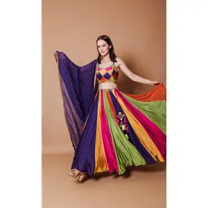 Noa Multicolor Lehenga Choli with Sequins Dupatta