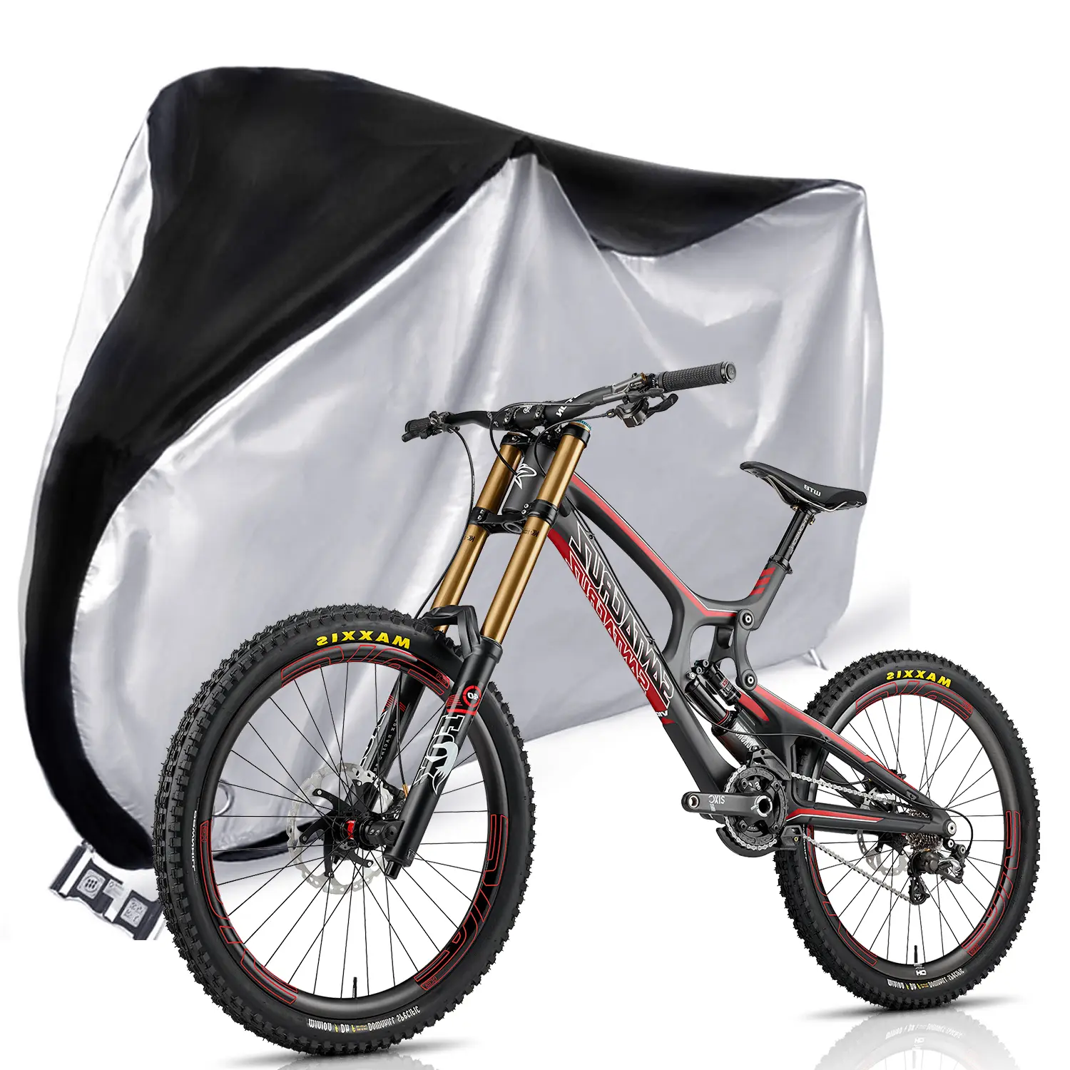 Bike Cover, 190T Outdoor Waterproof Bicycle Covers Rain Sun UV Dust Wind Proof with Lock Hole for Mountain Road Electric Bike