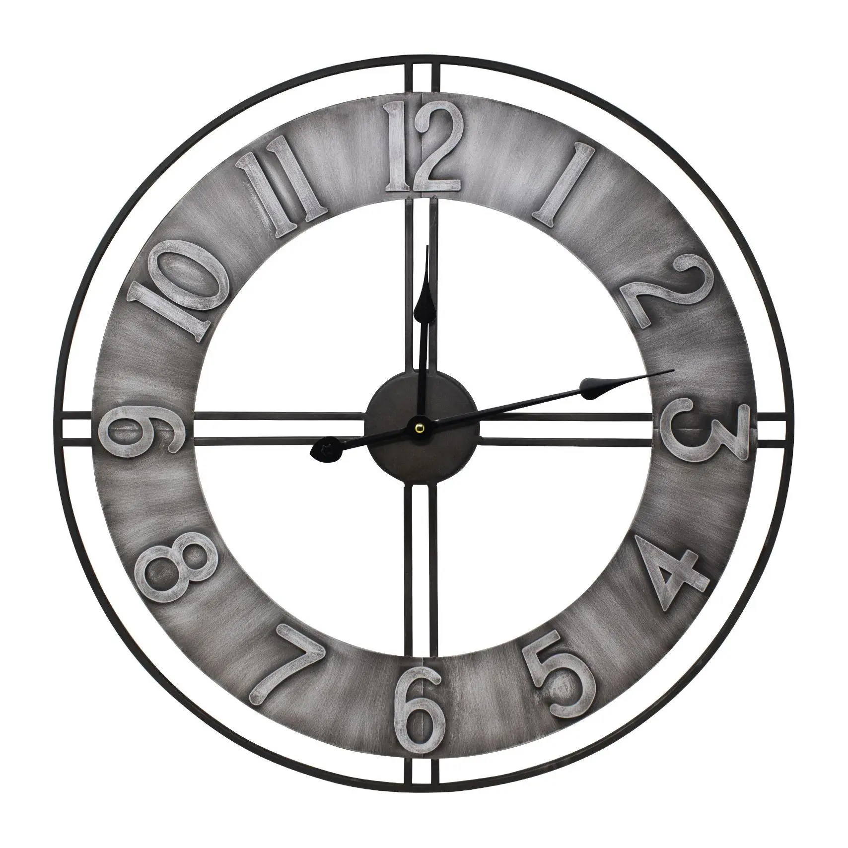 Sorbus Wall Clock 24" - Grey Metal