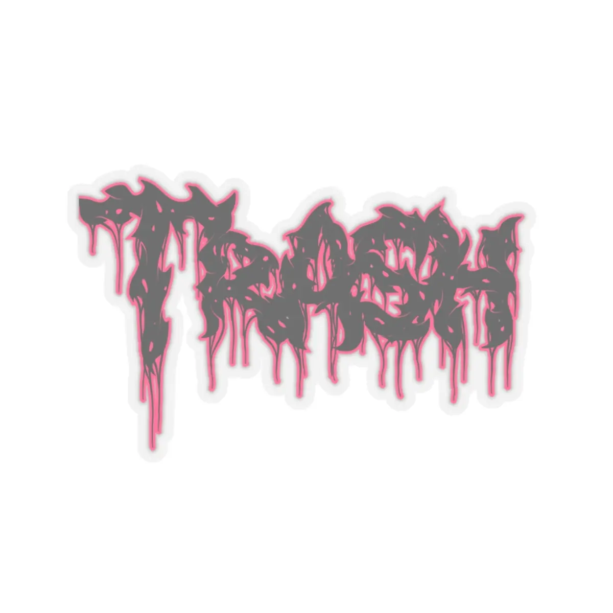 Trash Sticker, Hot Pink and Black Trash Sticker, Hot Pink and Black