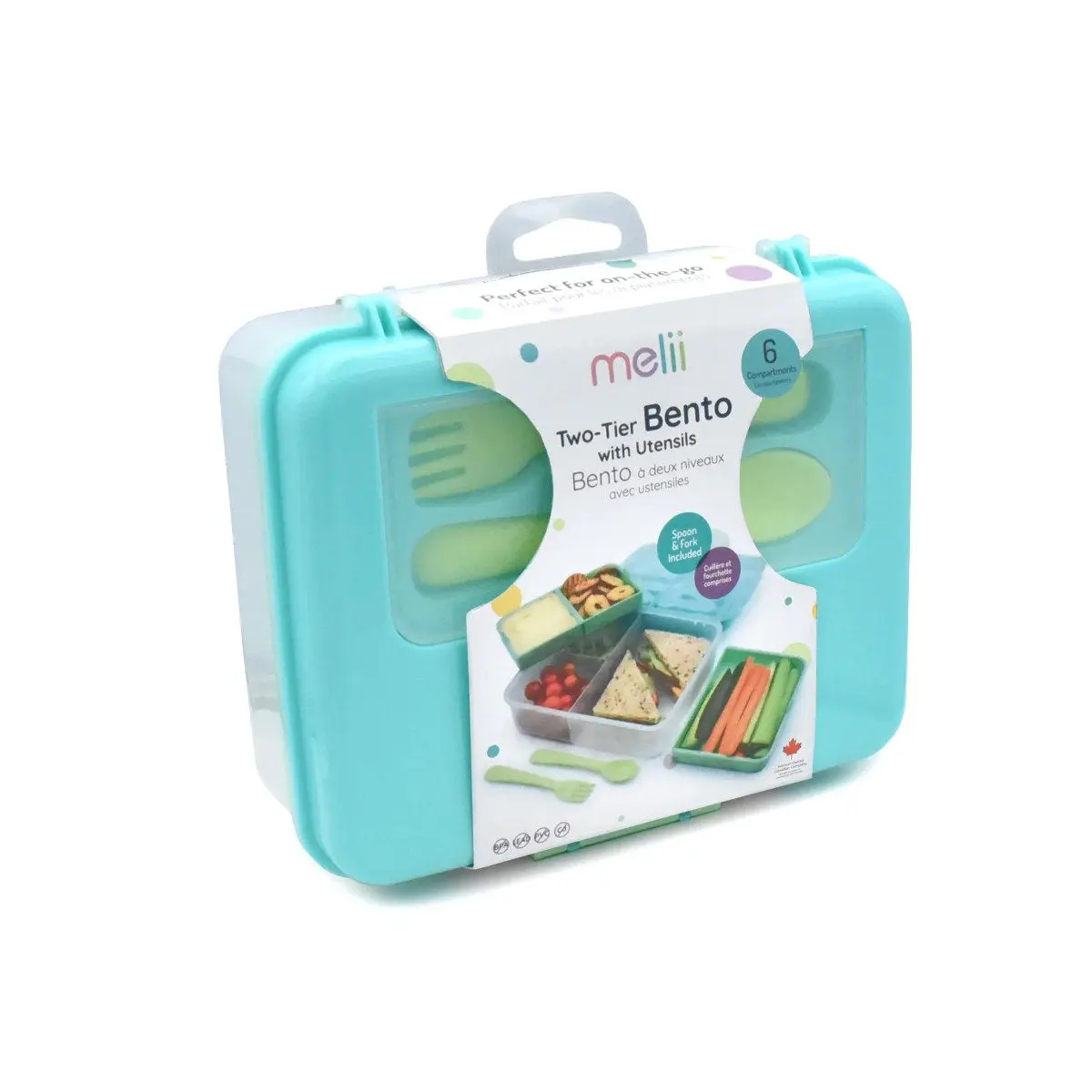 Melii 2 Tier Bento Box | Blue Mint Lime