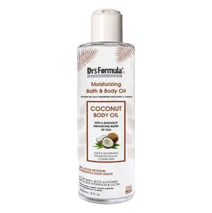 Coconut Body Oil for Dry & Sensitive Skin – Deep Hydration with Vitamin E & Green Coffee Extract | Lightweight, Fast-Absorbing Moisturizer for Stretch Marks & Radiant Glow