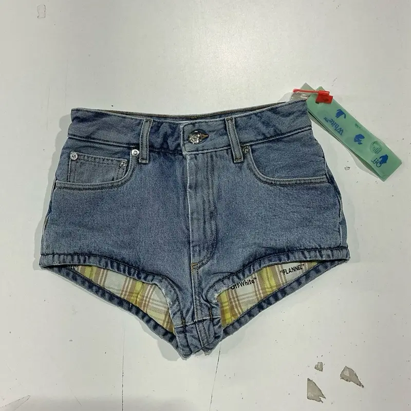 OFF-WHITE PUFFY MINI SHORTS | BLUE DENIM | (WMNS 24) | NWT
