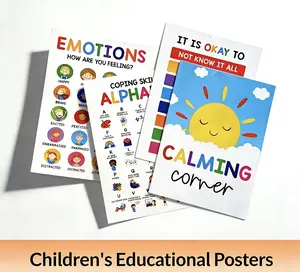 Educational Poster, PET Film Covered Preschool Learning Tools for Nursery Kindergarten Toddlers classroom Colorful