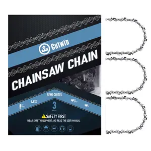 3 Pack 18 Inch Chainsaw Chain CW-S62 3/8" LP Pitch .050" Gauge 62 Drive Links, UL Approved Replacement Low-Kickback Chainsaw Blade Fits Most Chainsaw Brands