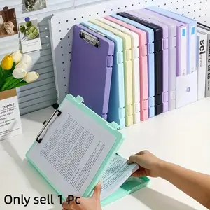 A4 File Storage Box with Pen Holder, 1 Count Desktop File Folder Organizer, Office Stationery Supplies for Home, School & Office, Files Organizer