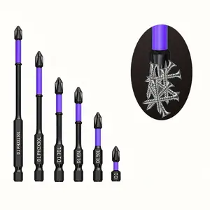 6Pcs Anti-Slip D1 Steel Magnetic Screwdriver Drill Bit Set, Magnetic Screwdriver Bit Set, Magnetic Anti-Slip Drill Bit, Quick Change Screwdriver Bits, 1/4" Shank, Phillips, for Electric & Manual Drivers