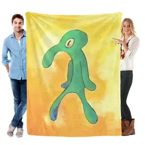 Squidward Bold & Brash Meme Throw Blanket - Viral SpongeBob Meme Art Soft Fleece, Trending Gift for Gen Z & Cartoon Lovers, Dorm Room Decor