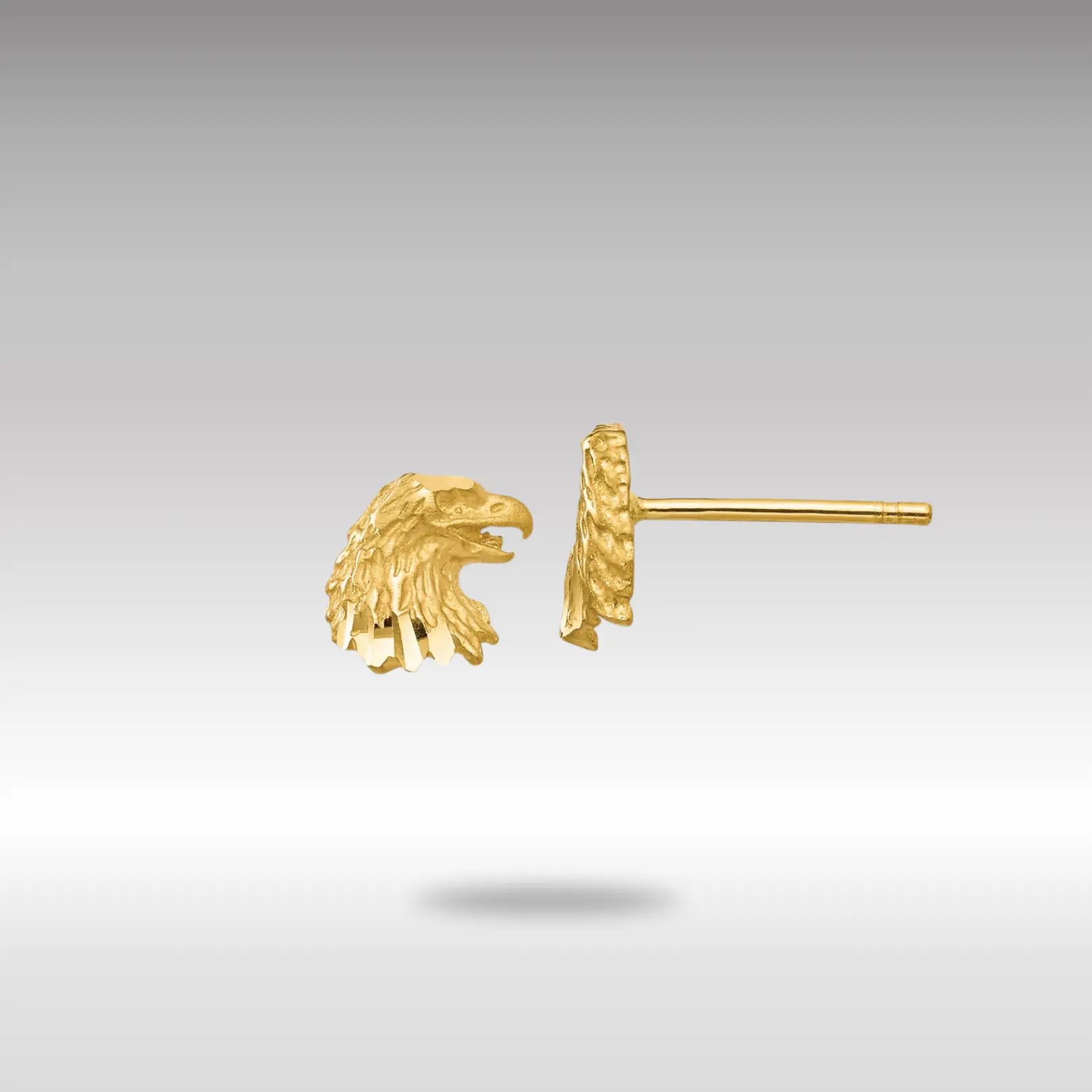 14K Gold Diamond-cut Eagle Earrings - Model TF539