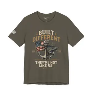 Built Different Navy Shirt | They’re Not Like Us Tee | US Navy Veteran Military Pride T-Shirt