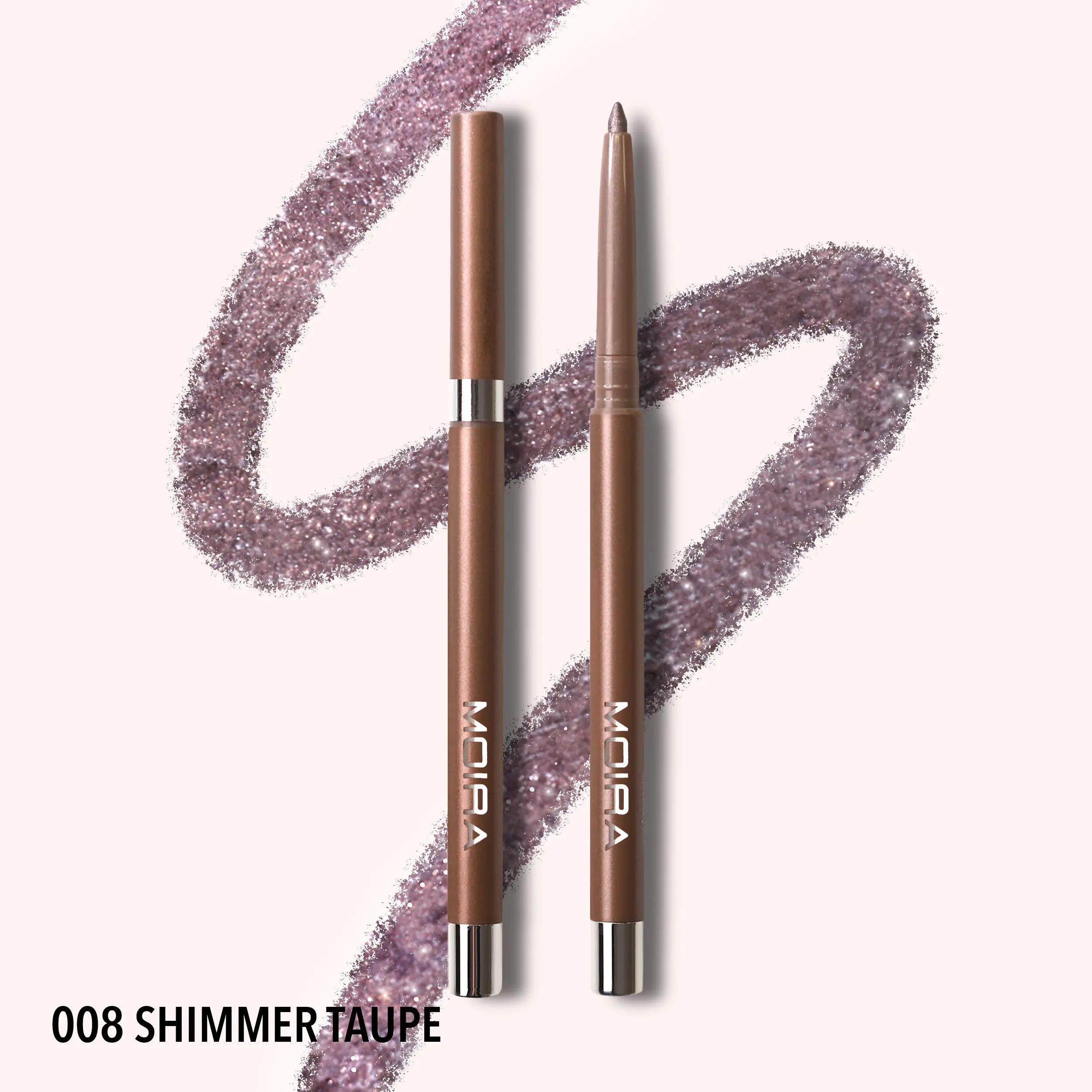 MOIRA | Statement Shimmer Liner (008, Shimmer Taupe) | Waterproof Shimmer Eyeliner, Highly Pigmented & Long-Lasting | Smooth Glide Retractable Formula, Multi-Use Liner & Shadow