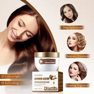 [ Buy 1 Get 1 Free ] HUNMUI Supreme Amino Acid Fragrance Hair Mask  Keratin Deep Conditioning Hair Mask  Moisturizing & Repairing  For Dry and Damaged Hair  Nourish the hair strands to make them soft and smooth  Suitable for All Hair Types  280ML