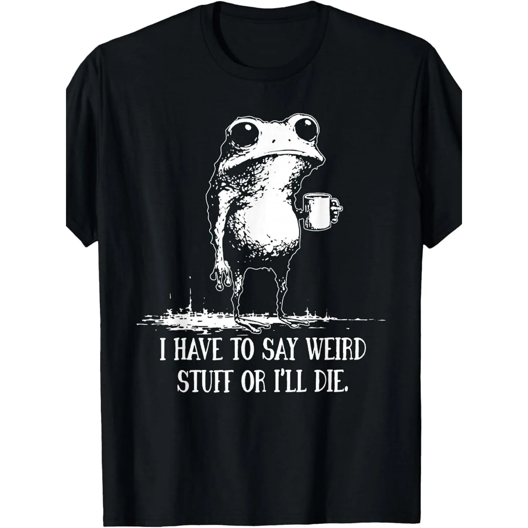 Funny Frog Meme Graphic Print T-Shirt for Adults, Casual Round Neck Streetwear Top in Soft Breathable Fashion Fabric