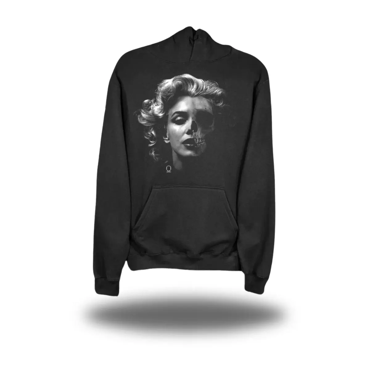 TheDriveClothing Marilyn Ghost Black Hoodie – Horror Graphic Hoodie, Women Men Streetwear Pullover, Cotton Blend Sweatshirt, Gothic Style Hoodie