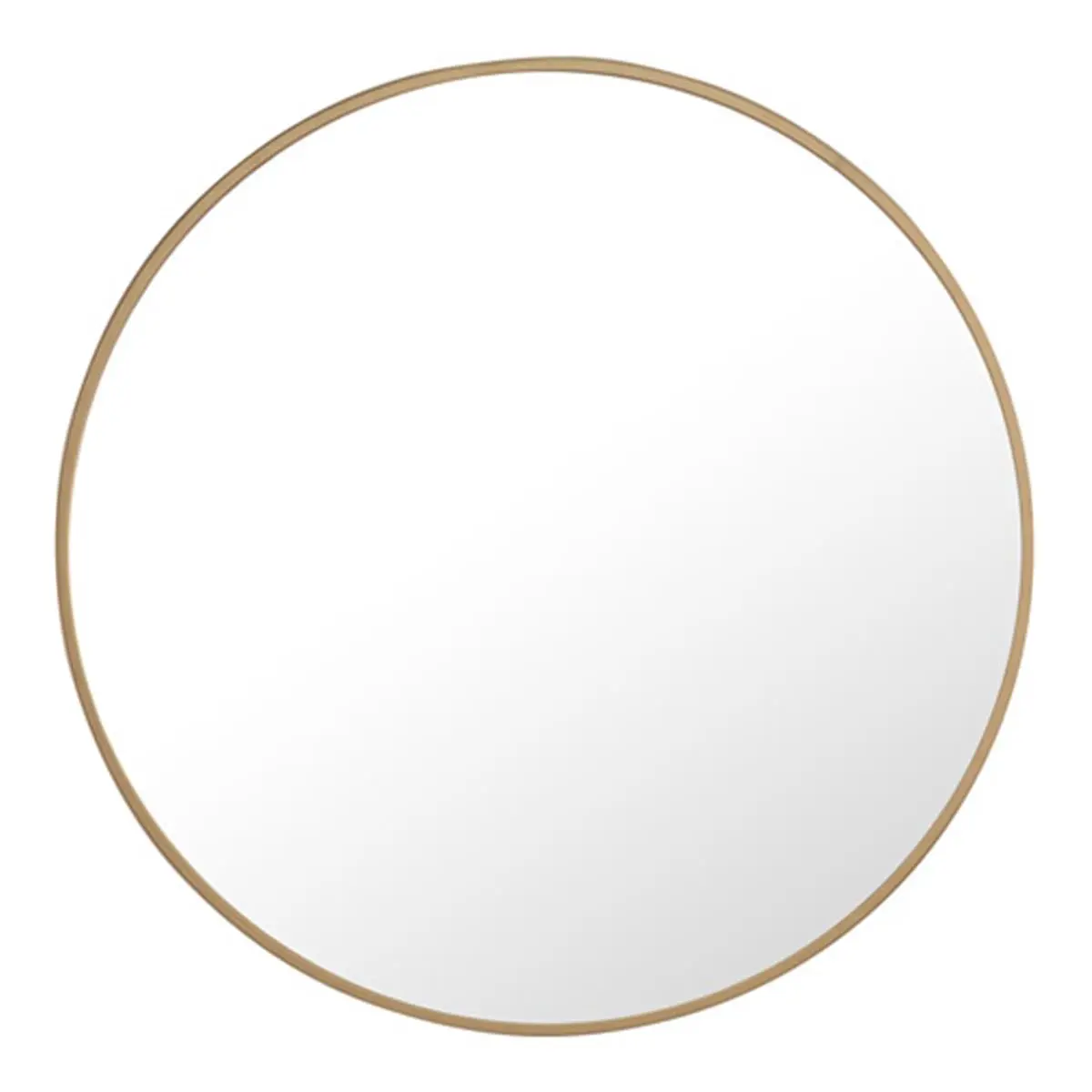 212 MAIN Eternity Series 24 in. (d24 Size) Round Modern Wall Mirror, Contemporary Beveled Glass Mirror with Eternity Brass Metal Frame, Baby Room Decor for Hanging, Modern Mirror