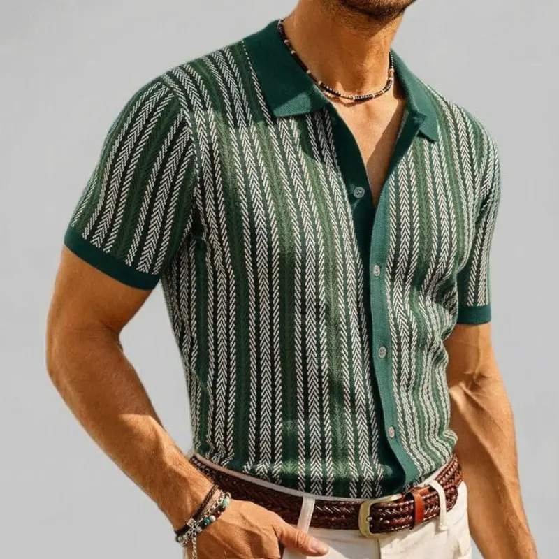 Zaitun Men's Retro Button- Sweater - Brown/Beige/Black/White/ - Lightweight Non-Stretch Shirt for Spring/Summer, Formal & Casual Outfits