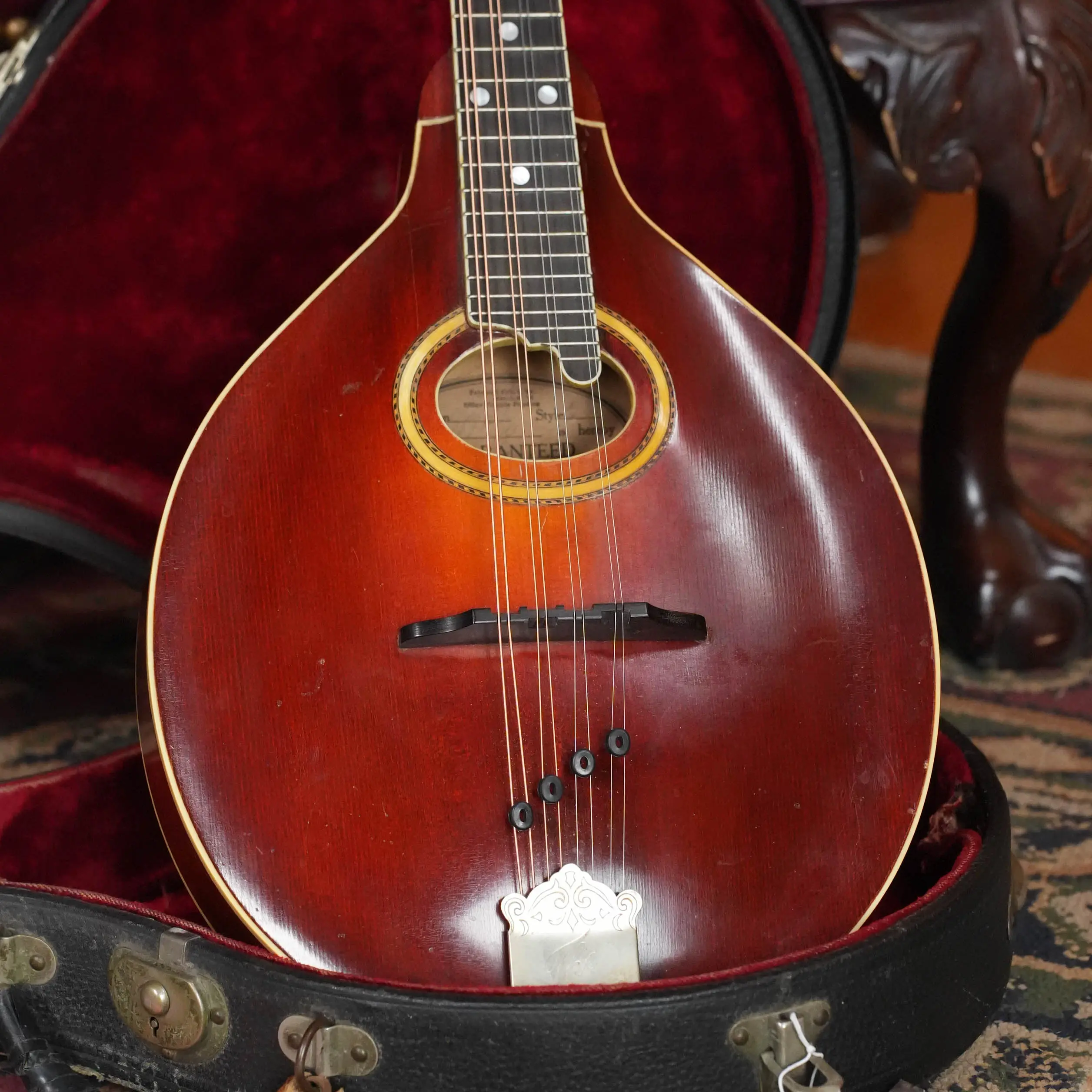 (Used) 1917 Vintage Gibson A-4 Cherry Sunburst Oval-Hole Teardrop A-Style Mandolin #1550