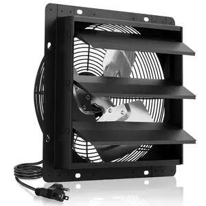 【Summervibes】VEVOR 10 inch Shutter Exhaust Fan,  , Wall Mounted Attic Vent Fan with Smart Programming Variable Speed Temperature Control, 1000 CFM,EC Motor,Timer, for Shed,Garage,Greenhouse Ventilation Cooling,Black