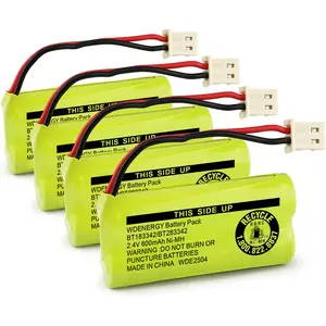 4 Pack- BT183342/BT283342 2.4V 600mAh Ni-MH Battery Pack, Also Compatible with Cordless Phone Batteries BT166342/BT266342 BT162342/BT262342 CS6709 CS6609 CS6509 CS6409 EL52100 EL50003