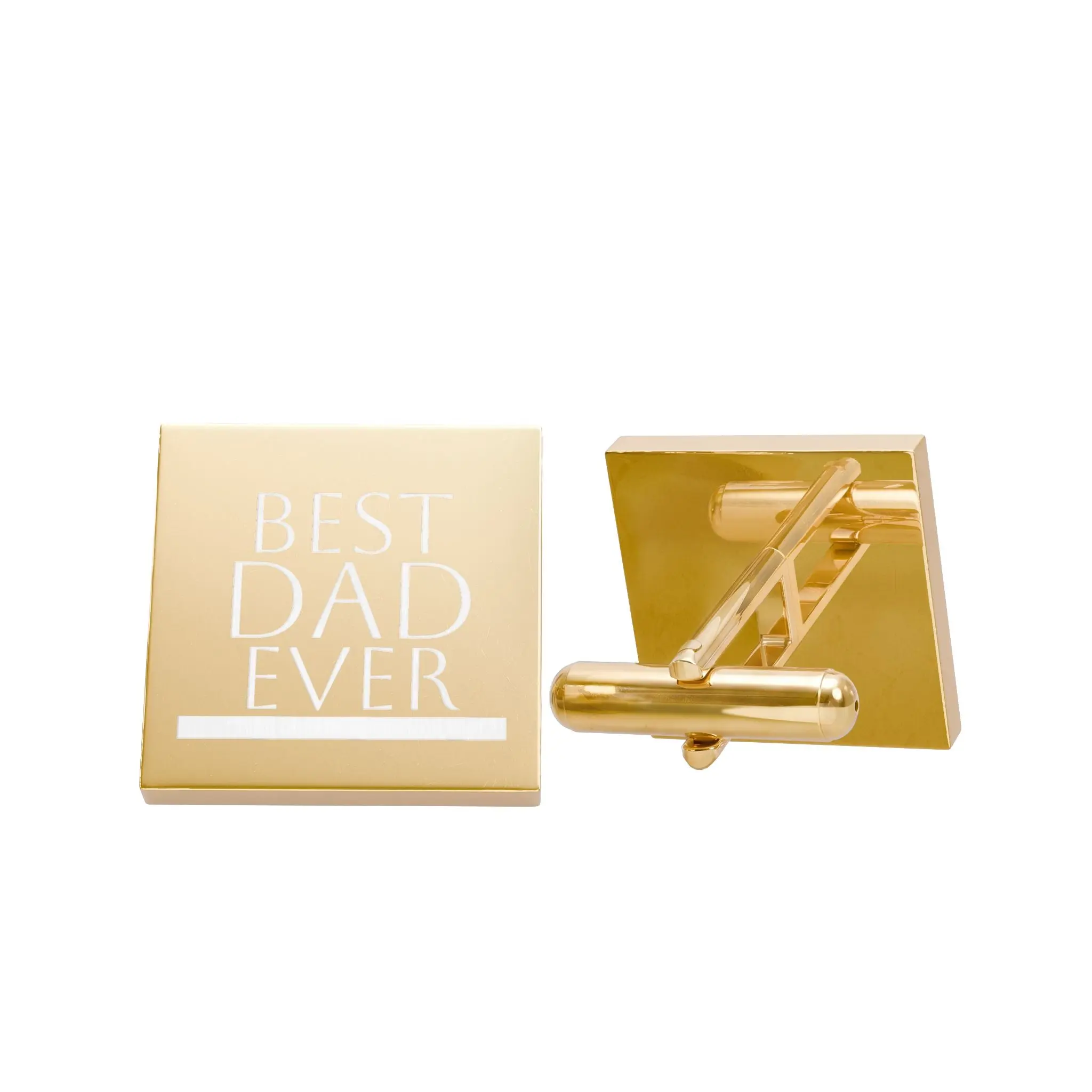 Best Dad Ever Cufflinks — Gold Fathers Day Dress Accessory