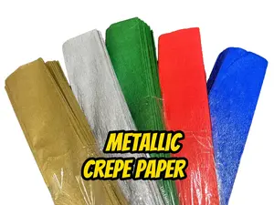 Crepe Paper Metallic 10 Rolls  of 79x20 Inches ( Pascua )