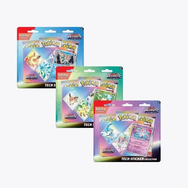 Prismatic Evolutions Tech Sticker Collection Featuring Eevee & Pokemon Illustrations