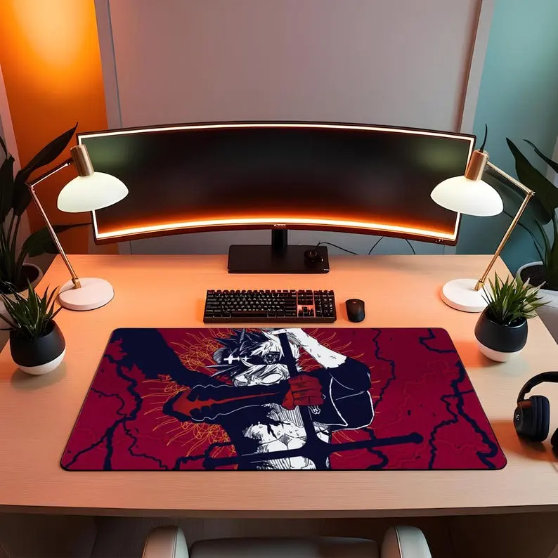 [Sale off up to 65%][Free Ship]Black Clover Mouse Pad Anime Desk Mat Asta Demon Form Gaming Mousepad Large Desk Pad