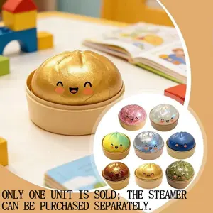 Glitter Dumpling Squishy Toy, Kawaii Squishies, Colorful Stress Relief Sensory Toy, Soft Slow Rebound, Perfect for Parties and Gifts