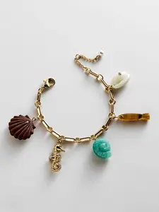 All At Sea Charm Bracelet - Gold/Turquoise