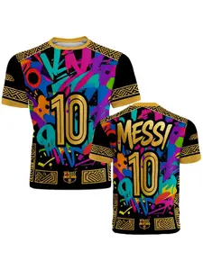 New Hot Selling MESSI Celebration Commemorative Edition Sports Football Special T-shirt Daily Outdoor Breathable and Comfortable