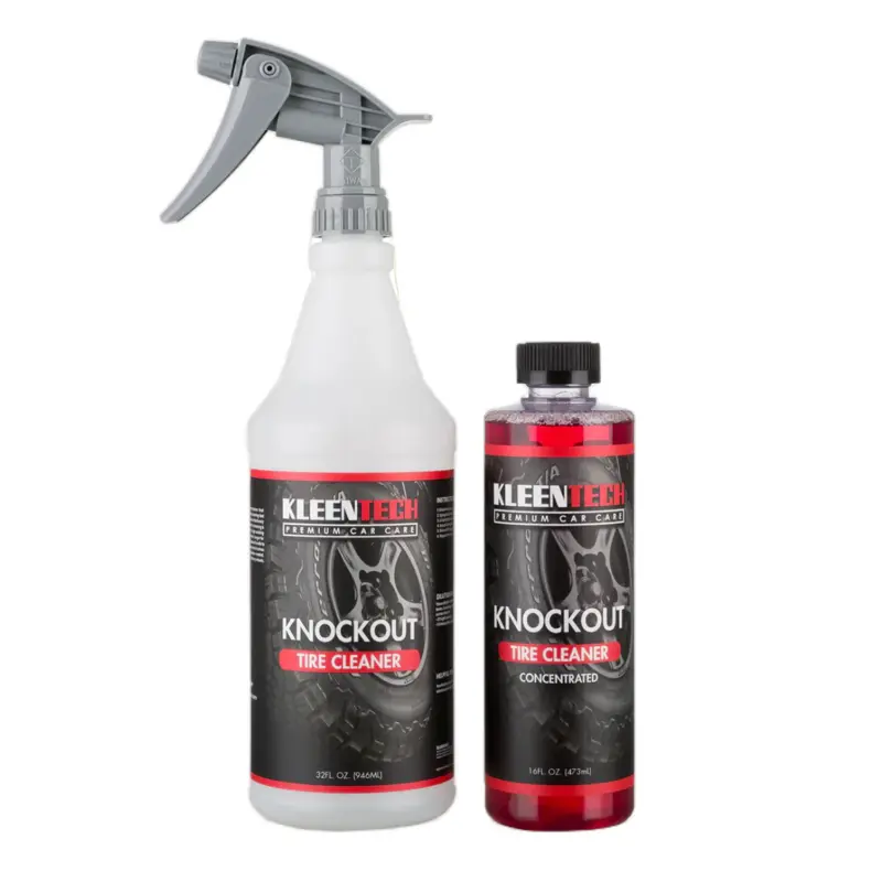 KleenTech Knockout Tire Cleaner 16oz & Concentrated Formula with Spray Bottle Powerful Road Grime Remover. W/ SPRAY BOTTLE