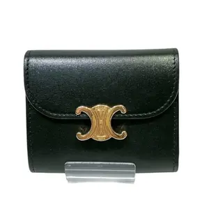Pre-owned Celine Calfskin Small Leather Goods Small Flap Wallet Leather Wallet