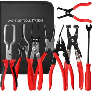 8-Piece Fuel Line Disconnect Tool Set – Fuel Line/Hose Clamp/Removal Pliers, Electrical Disconnect/Push Pin Tools, Relay Puller, Panel Clip Remover & Filter Caliper