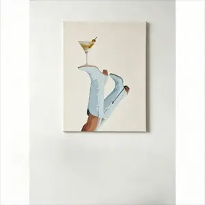 Cowgirl Martini Poster, Coquette Poster,Dry Martini Print,Rodeo Poster,Preppy Western Wall Art,Light Blue Cowboy Boots