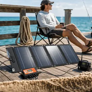 Monocrystalline silicon solar panel for mobile phones, portable outdoor photovoltaic power generator with USB charger