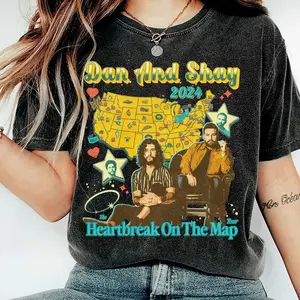 Dan And Shay Retro 90s Shirt, Vintage Heartbreak On The Map Tour Gift Unisex T-Shirt