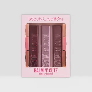 Beauty Creations Balm N' Cute Tinted Lip Balm - The Nudes Trio Set, Nourishing Lip Moisturizer Infused with Cherry and Coconut Extracts