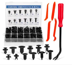 240 Pcs Bumper Clips Car Clips Plastic Rivets of 12 Most Popular Sizes and 5 Fastener Removers Fasteners Push Retainer Kit Auto Push Pin Rivets Set