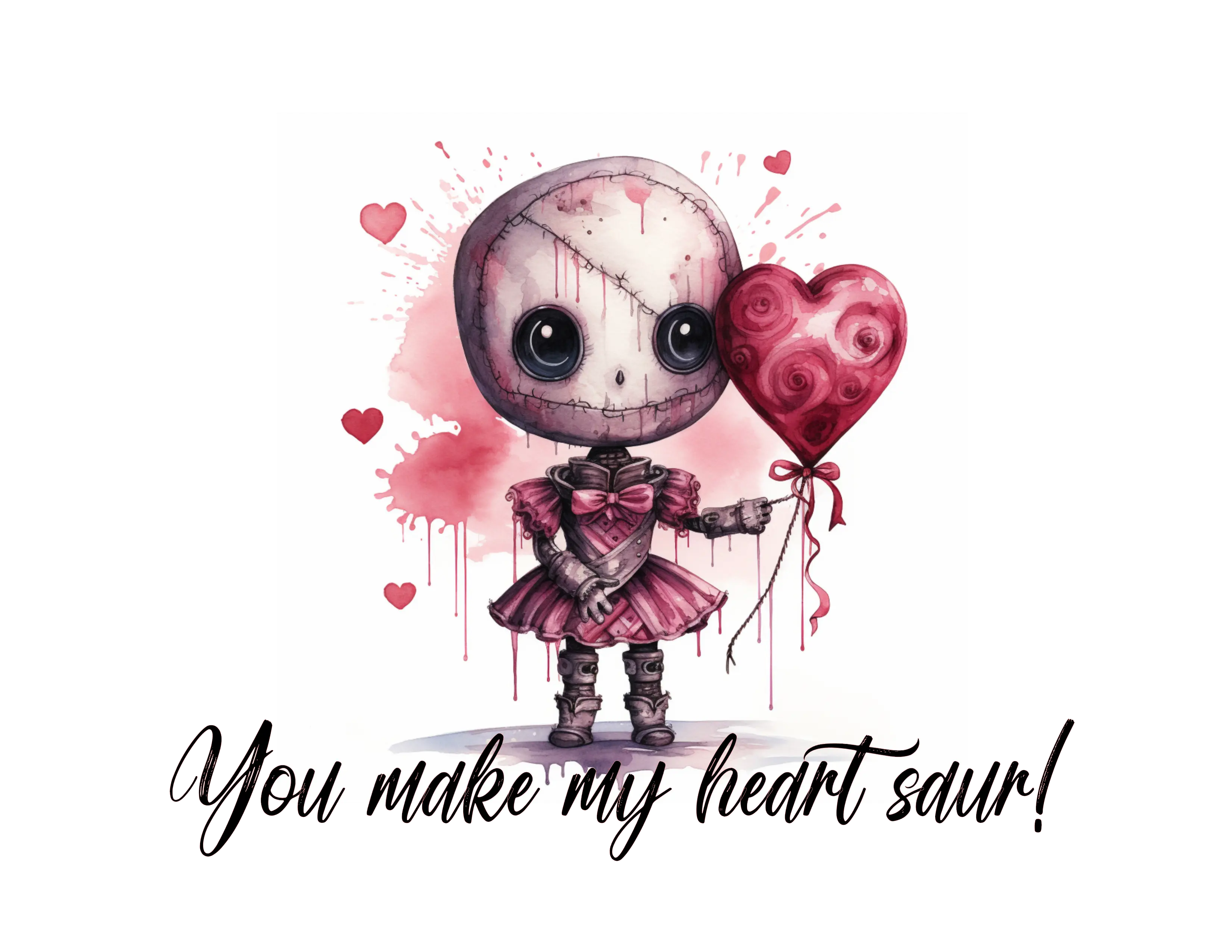 Voodoo Love Greeting Card Gift Cute Valentines Pack of 4 with Envelopes Unique Design for Valentine's Day Thoughtful Custom Message Fun