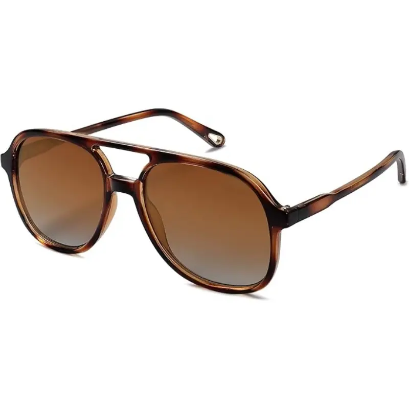 〖Summer Vibes〗1 PCS Retro Aviator Sunglasses for Women Men Classic 70s Vintage Trendy Square Aviators UV400 Protection Solid Polycarbonate Frame Father's Day Gift