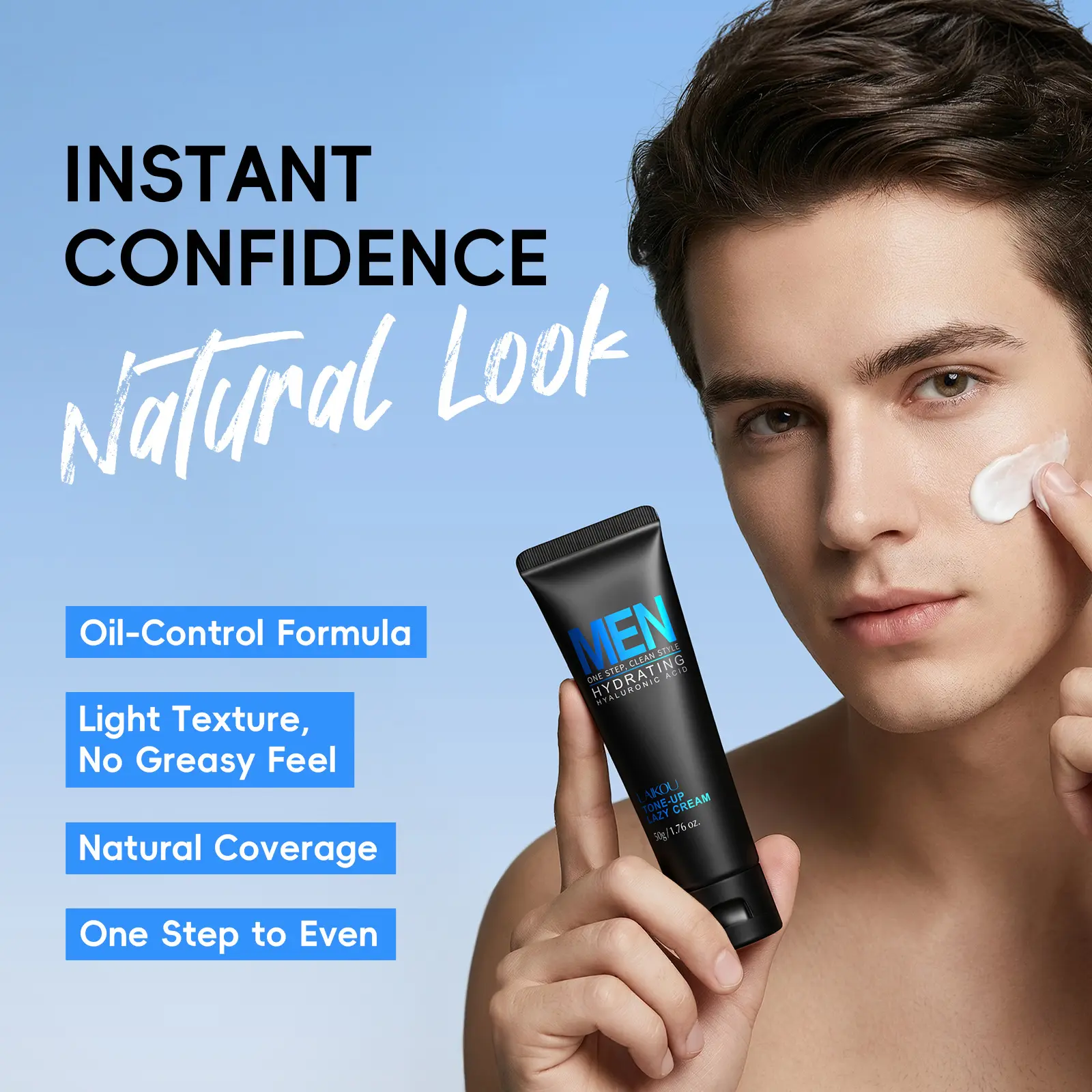 Men's Matte Foundation Cream Base 50g, Moisturizing Concealer, Soft Matte Coverage, Natural Makeup, Portable Outdoor Use, Instant Skin Brightening, Hyaluronic Acid, Hydrating, Cosmetics, Beauty Products