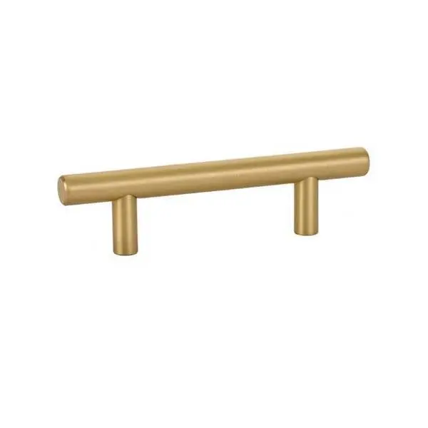 3 in. Center to Center Brass Bar Cabinet Pull, Satin Brass