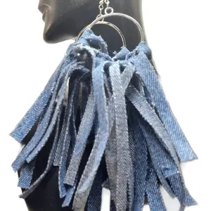 Blue Jean Fringe earrings