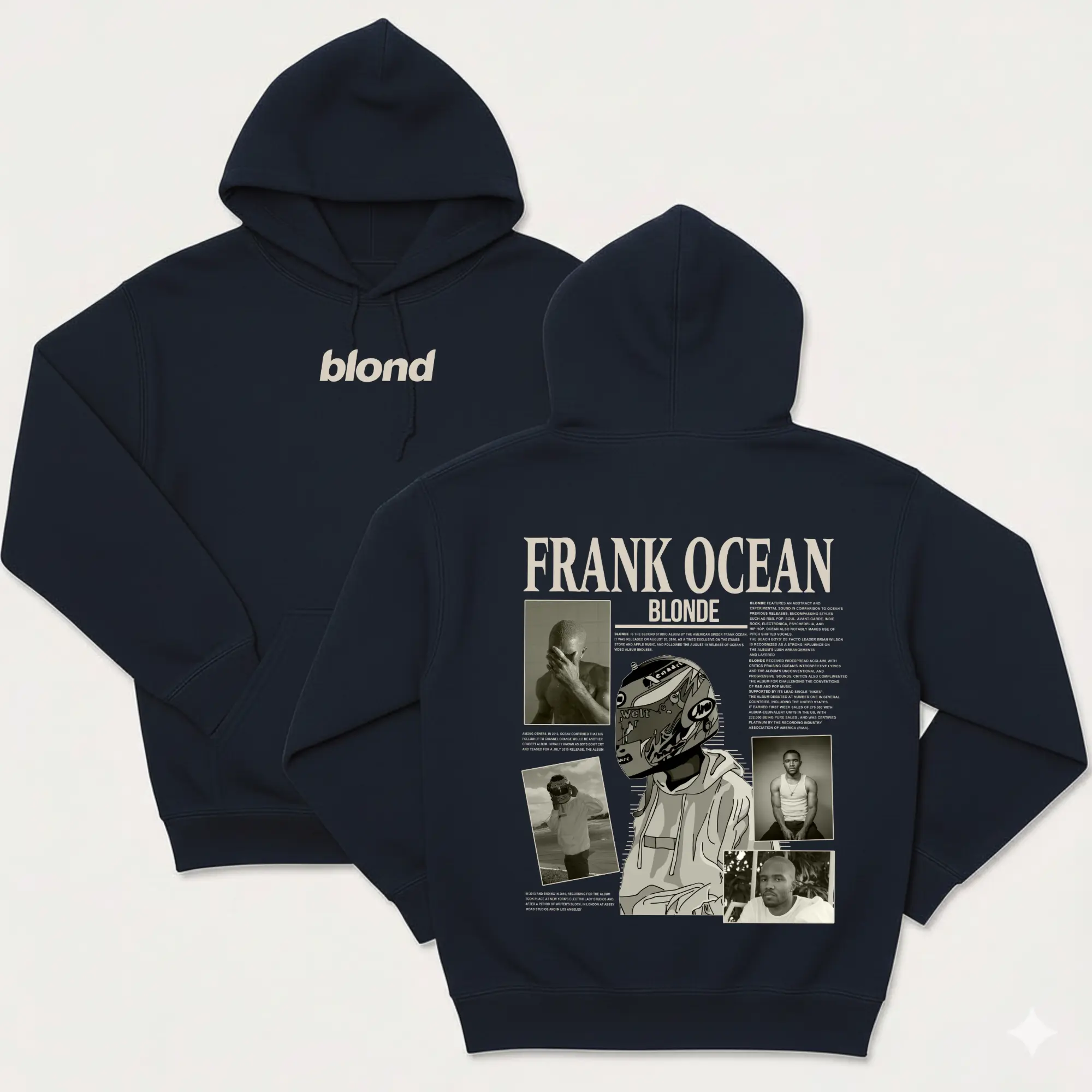 Frank Ocean Blonde Graphic Hoodie – Vintage Style Album Tee, Streetwear Unisex Hoodie, Casual Music Merch, Artistic Fan Gift|gift for music fans|streetwear,Gifts for Menswear Womenswear Top